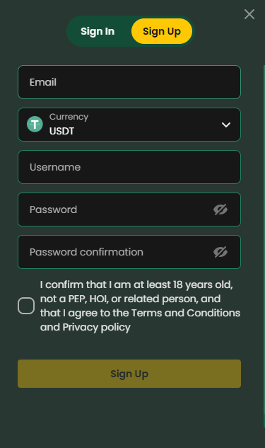21 Casino Register